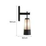 Modern Black LED Wall Sconce with Glass Shade for Bedroom Reading