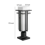 Retro Black Aluminum Bollard Path Lights with Frosted Glass for Garden Walkways