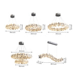 French Crystal Flower Chandelier for Dining Room, Modern LED Pendant Light
