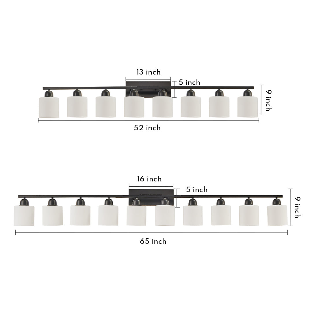 Modern Minimalist Vanity Light for Bathroom Mirror with Glass Shades