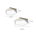 Nordic Geometric Wooden Flush Mount Ceiling Light with Acrylic Shade