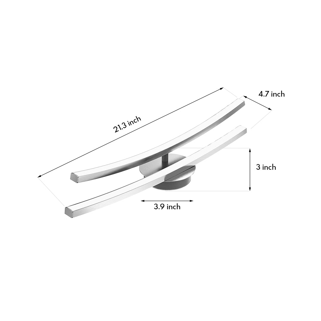 Aura Dual LED Semi Flush Mount Ceiling Light with Rotating Strips