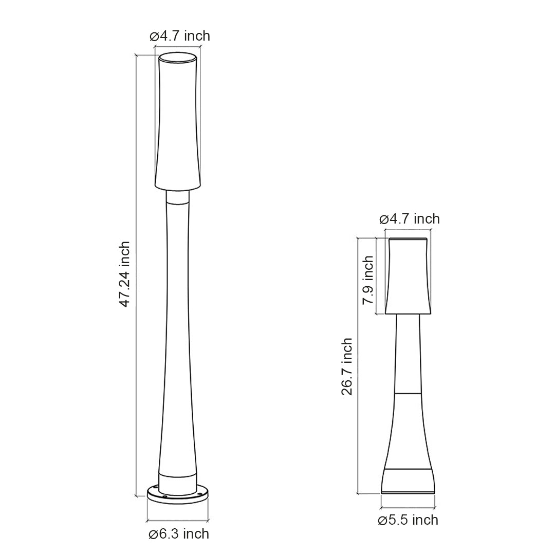 Aluminum Bollard Light for Landscape Paths, IP65 Waterproof