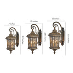 European Outdoor Lantern Wall Sconce in Antique Copper Brass with Clear Glass