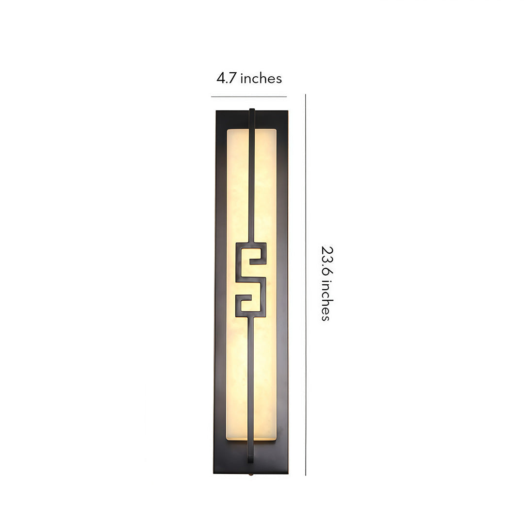 Marble Linear Wall Sconce with Brass Accents – Modern LED Lighting