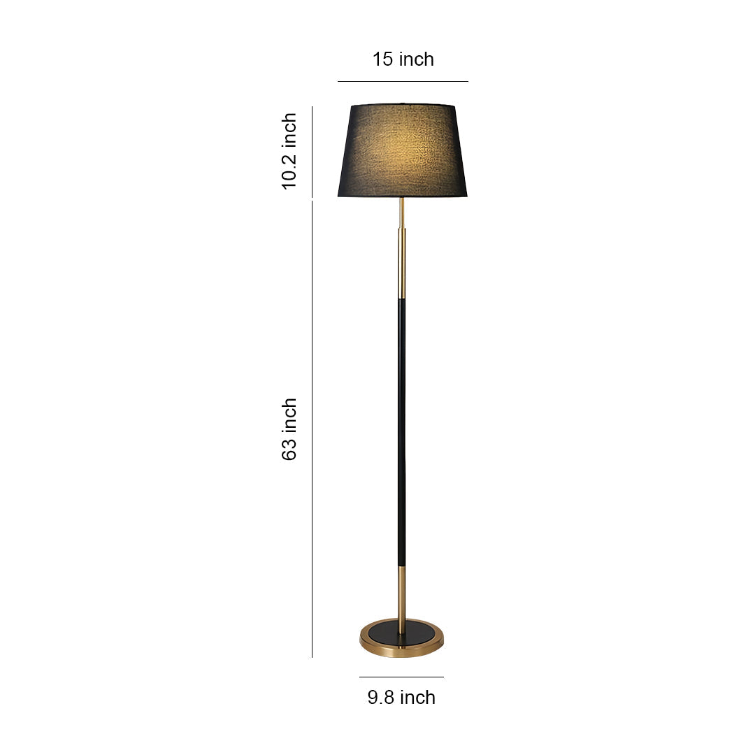 Wrought Iron Floor Lamp with Fabric Shade – Vintage Country Style