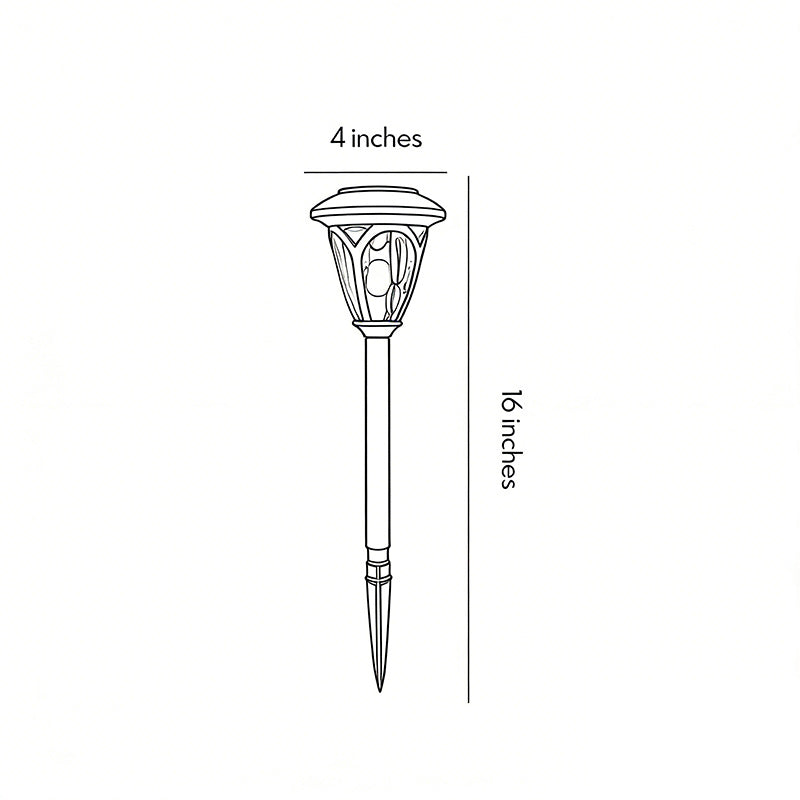 Modern Solar Path Lights Set of 2 with Frosted Glass Shades