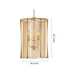 Handcrafted Wood Bead Chandelier with Gold Finish, 3-Light Candle Sockets