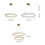 Aurelia Round Glass LED Chandelier for Modern Kitchen Island