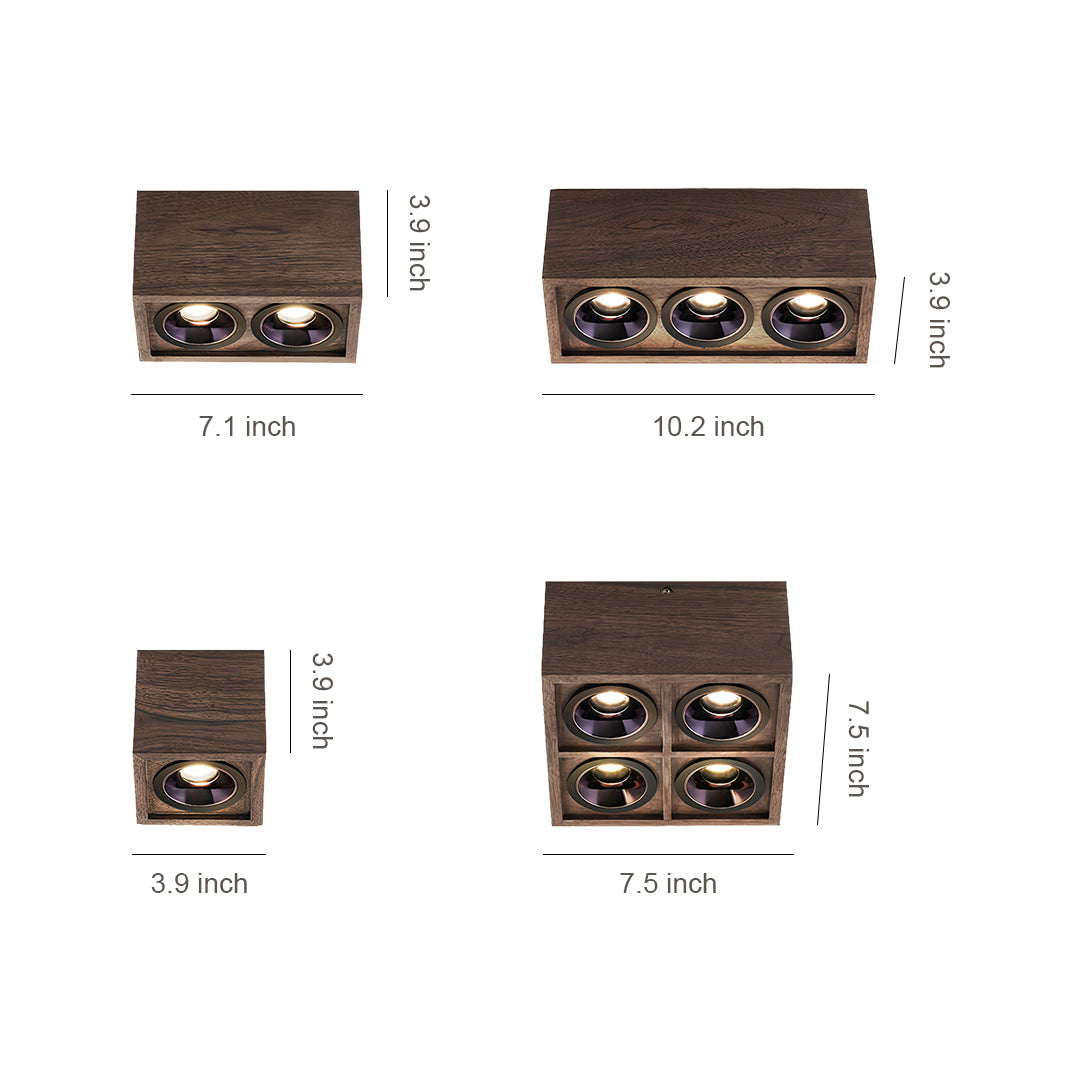 Walnut Multi-Head LED Recessed Downlights for Modern Interiors