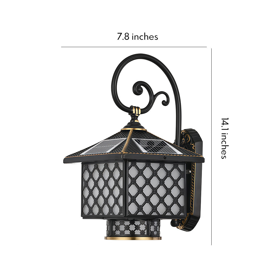 European Solar Wall Sconce with Diamond Glass Shade in Copper
