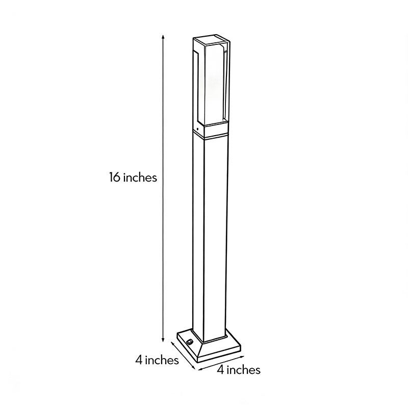 Cubic Aluminum LED Bollard Light for Pathways and Courtyards
