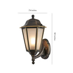 Hexagonal Vintage Outdoor Wall Sconce in Black Brass