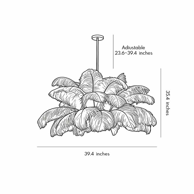 Aurelia Feather Semi Flush Ceiling Light in White