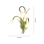 Botanical Bloom Wall Sconce in Sage Green Iron and Clear Glass