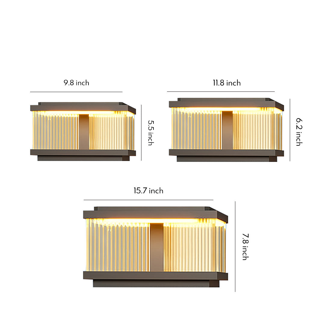 Square Pillar Post Lights for Courtyard and Fence, Black Aluminum LED