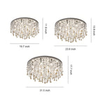 French Crystal Chandelier Ceiling Light with Gold Stainless Steel Frame