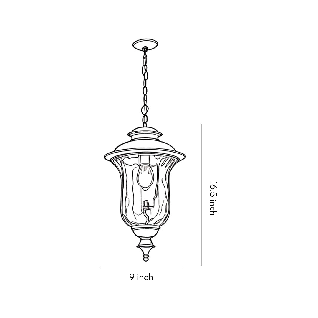 European Industrial Aluminum Pendant Light with Clear Glass Shade for Outdoor Corridors