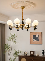 Cadence Chandelier – Modern Wood and Glass Pendant Light for Dining Room and Living Room