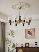 Cadence Chandelier – Modern Wood and Glass Pendant Light for Dining Room and Living Room