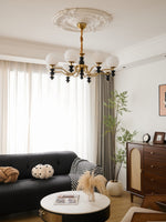 Cadence Chandelier – Modern Wood and Glass Pendant Light for Dining Room and Living Room