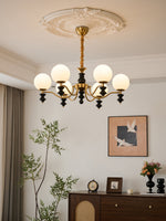 Cadence Chandelier – Modern Wood and Glass Pendant Light for Dining Room and Living Room