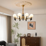 Cadence Chandelier – Modern Wood and Glass Pendant Light for Dining Room and Living Room