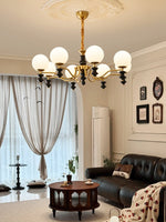 Cadence Chandelier – Modern Wood and Glass Pendant Light for Dining Room and Living Room