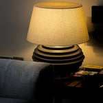 Cadence Table Lamp – Modern Fabric & Wood Table Light for Living Room, Bedroom, and Office