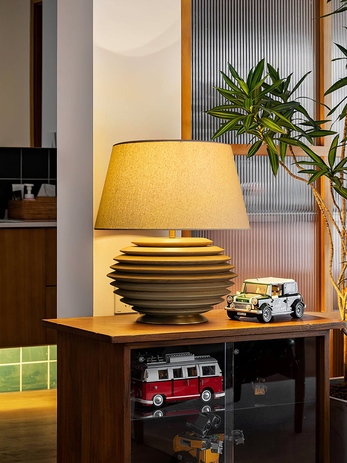 Cadence Table Lamp – Modern Fabric & Wood Table Light for Living Room, Bedroom, and Office