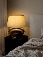 Cadence Table Lamp – Modern Fabric & Wood Table Light for Living Room, Bedroom, and Office