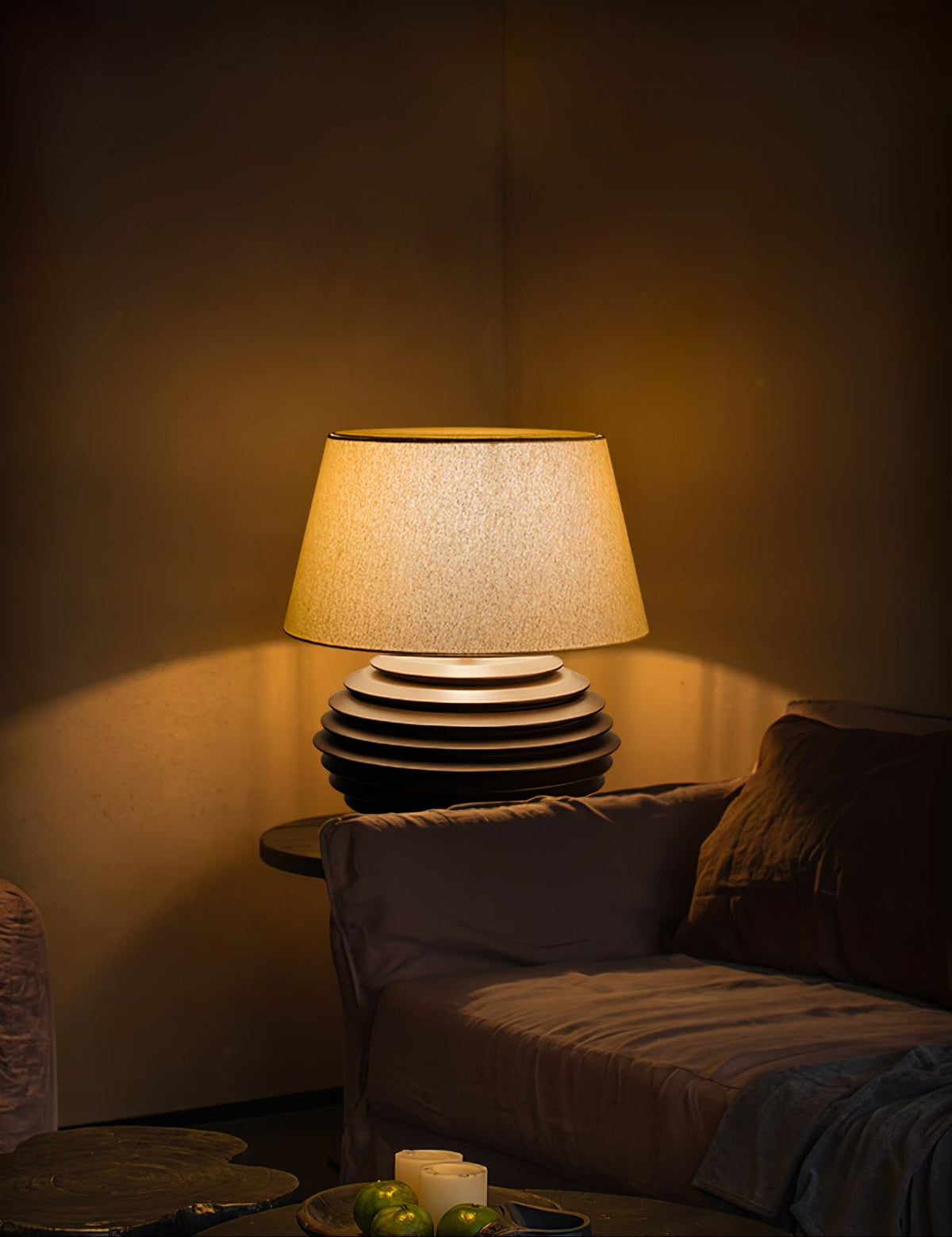 Cadence Table Lamp – Modern Fabric & Wood Table Light for Living Room, Bedroom, and Office