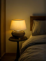 Cadence Table Lamp – Modern Fabric & Wood Table Light for Living Room, Bedroom, and Office