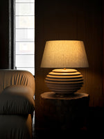 Cadence Table Lamp – Modern Fabric & Wood Table Light for Living Room, Bedroom, and Office