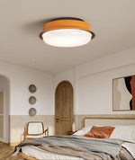 Caelan Modern Flush Mount Ceiling Light with Amber Ring and Glass Dome