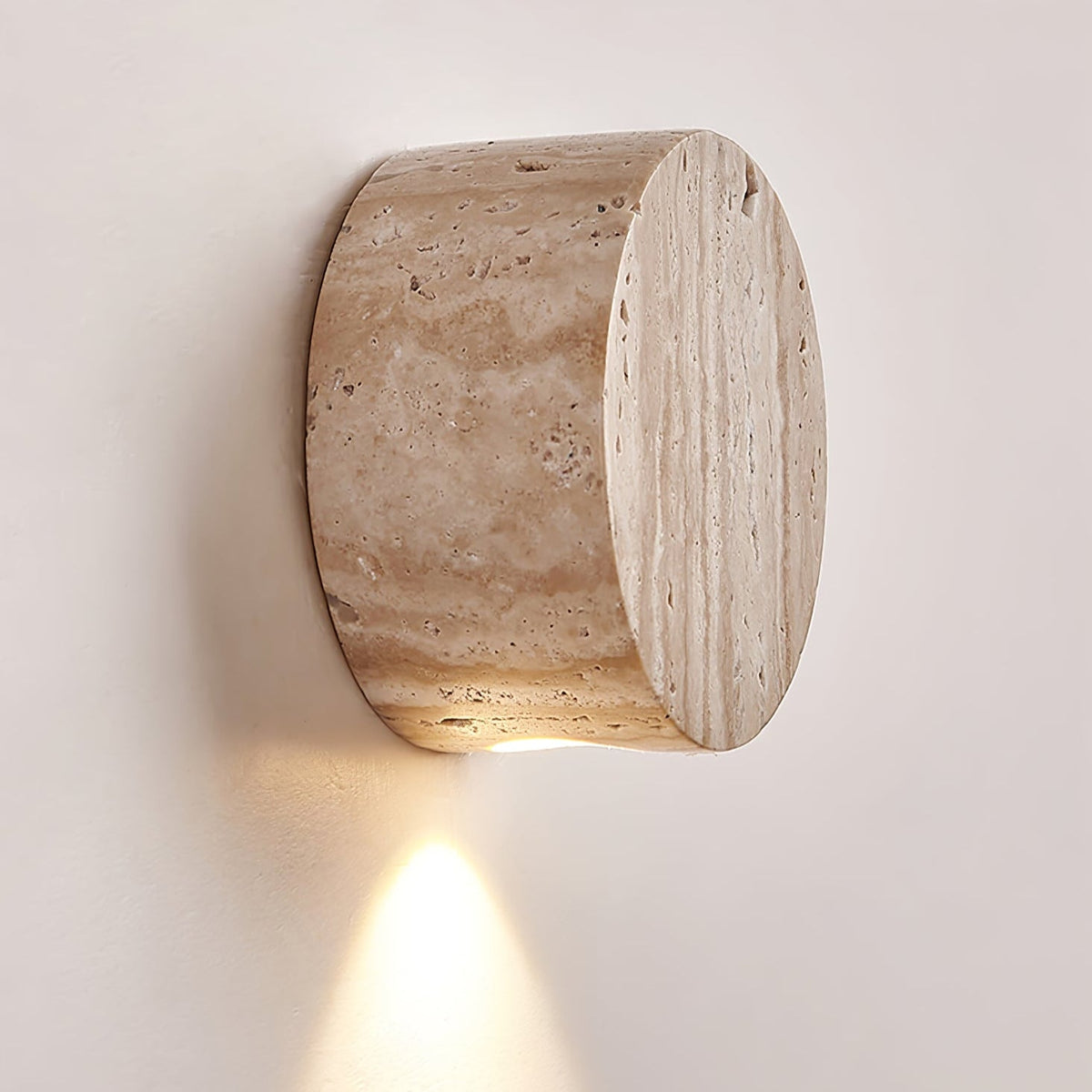 Caelan Travertine Wall Sconce – Natural Stone Ambient Lighting