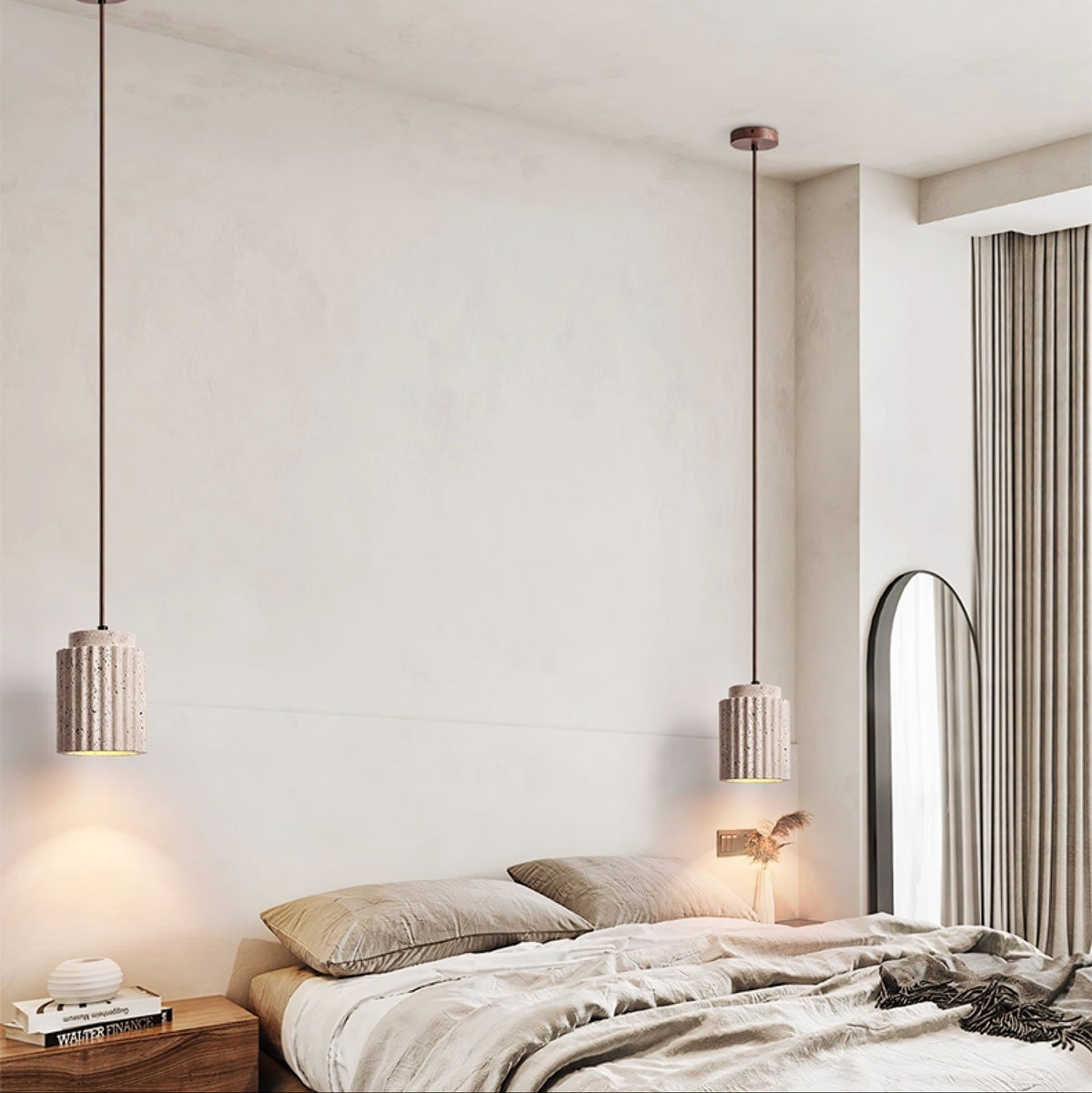 Caelia Travertine Pendant Light – Sculptural Stone Illumination