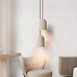 Caelia Travertine Pendant Light – Sculptural Stone Illumination