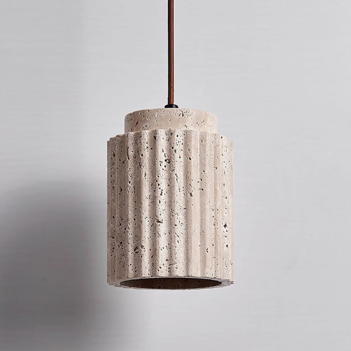 Caelia Travertine Pendant Light – Sculptural Stone Illumination