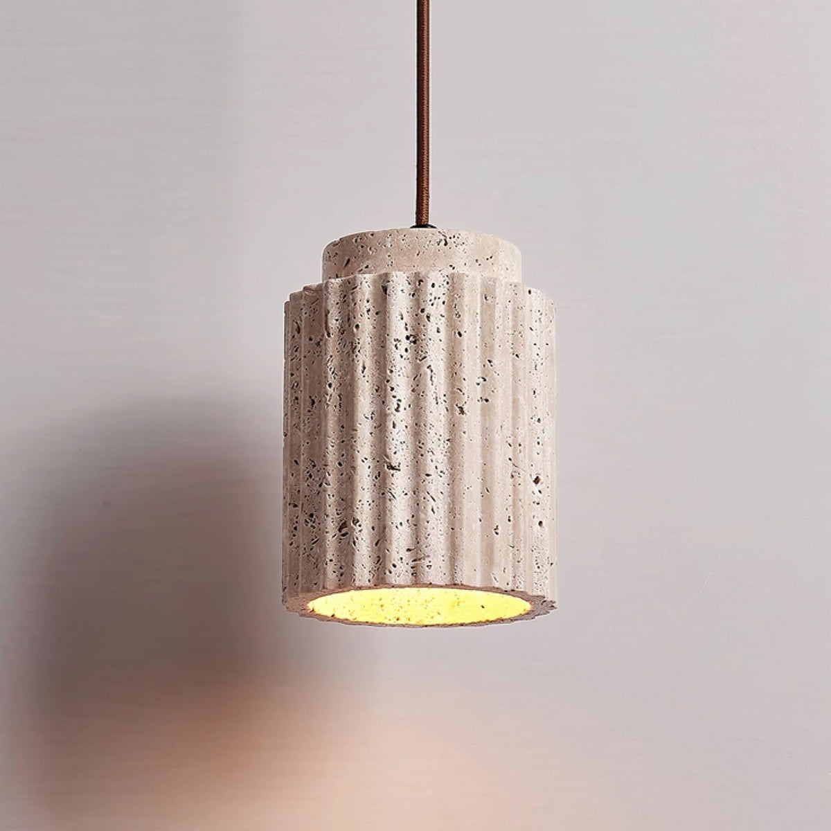 Caelia Travertine Pendant Light – Sculptural Stone Illumination