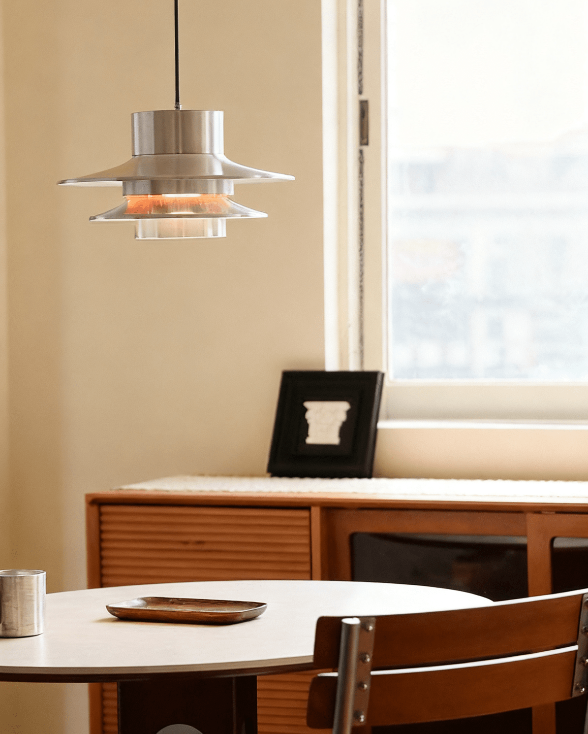 Caelith Chrome Sculptural Tiered Pendant Light for Modern Interiors