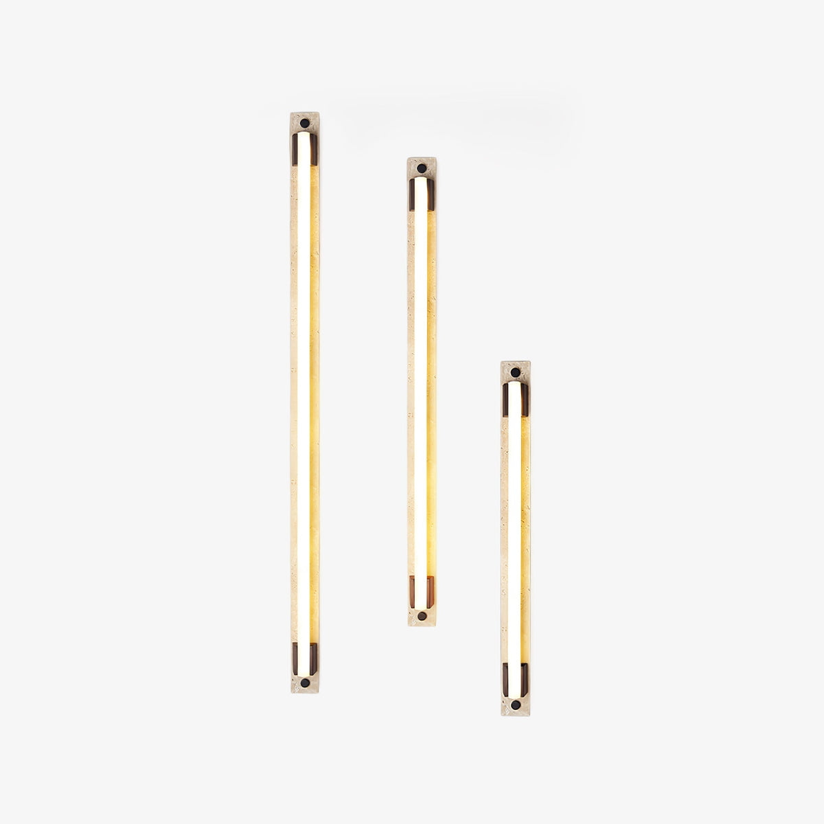 Caelum Linear LED Wall Sconce in Travertine and Bronze