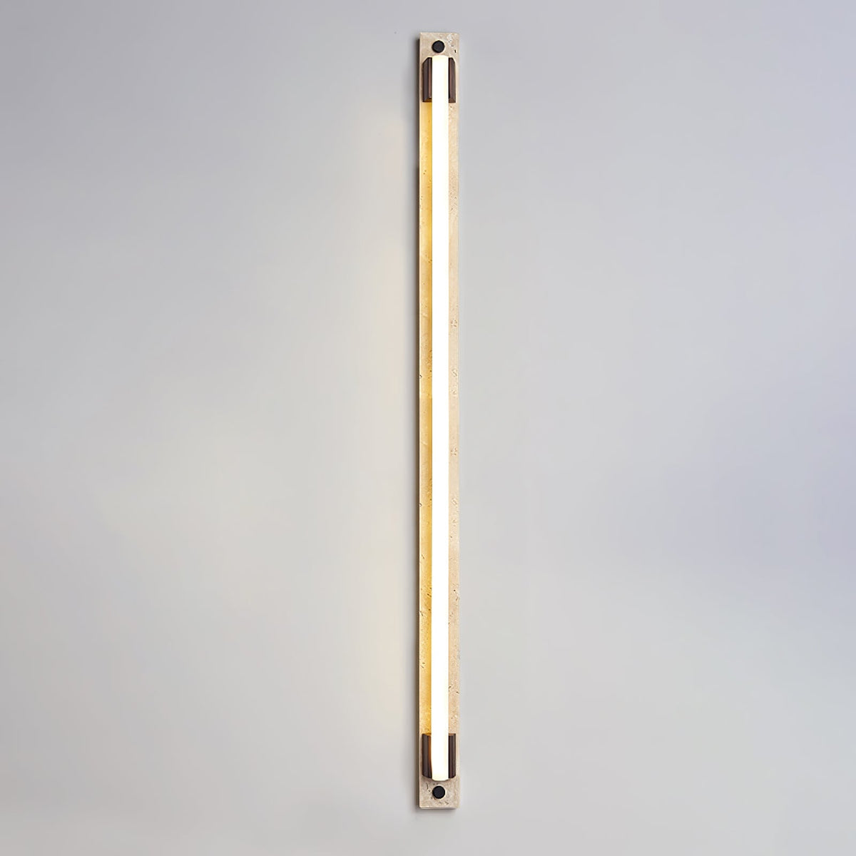 Caelum Linear LED Wall Sconce in Travertine and Bronze