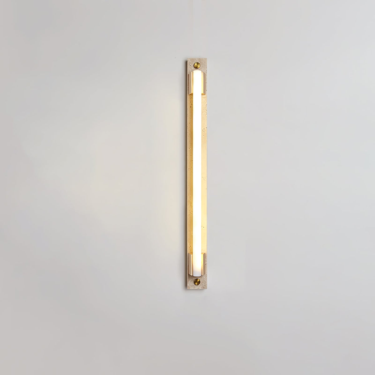 Caelum Linear LED Wall Sconce in Travertine and Bronze