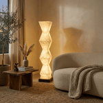 Cairn Alabaster Floor Lamp – Sculptural Natural Stone Column Light