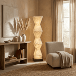 Cairn Alabaster Floor Lamp – Sculptural Natural Stone Column Light