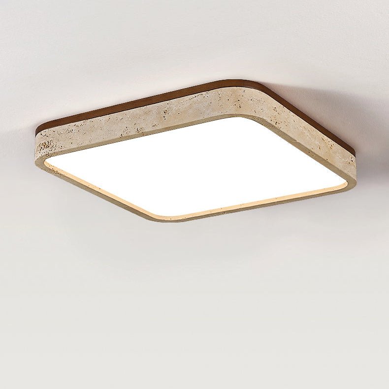 Calden Travertine Ceiling Light – Modern Flush Mount in Natural Stone
