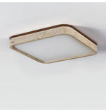 Calden Travertine Ceiling Light – Modern Flush Mount in Natural Stone
