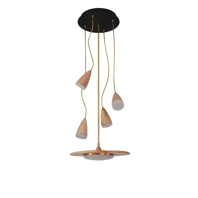 Calder Blossom Modern LED Chandelier with Wood Accents