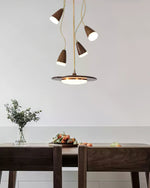 Calder Blossom Modern LED Chandelier with Wood Accents